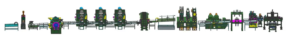 Línea de producción semiautomática de rines de acero